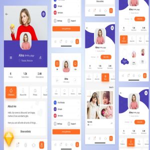 育儿APP应用用户界面设计UI套件 Mom-life mobile app UI Kit