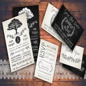 乡村婚礼邀请函套装 Rustic Wedding Invitation Pack