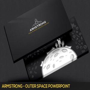 阿姆斯特朗登月暗黑背景企业多用途PPT模板素材 Armstrong Powerpoint Template