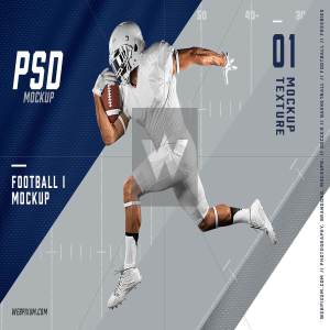高品质的橄榄球装备展示样机 Football I Mockup Template [psd]