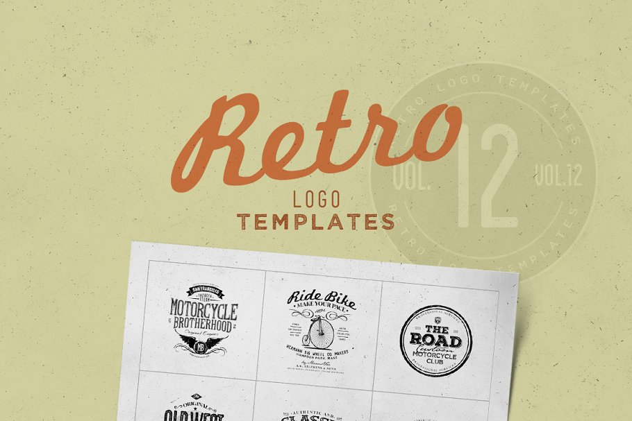 复古风格专业Logo设计模板v12 Retro Logo Templates V.12