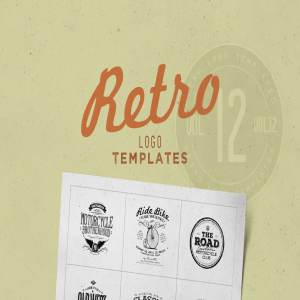 复古风格专业Logo设计模板v12 Retro Logo Templates V.12插图1