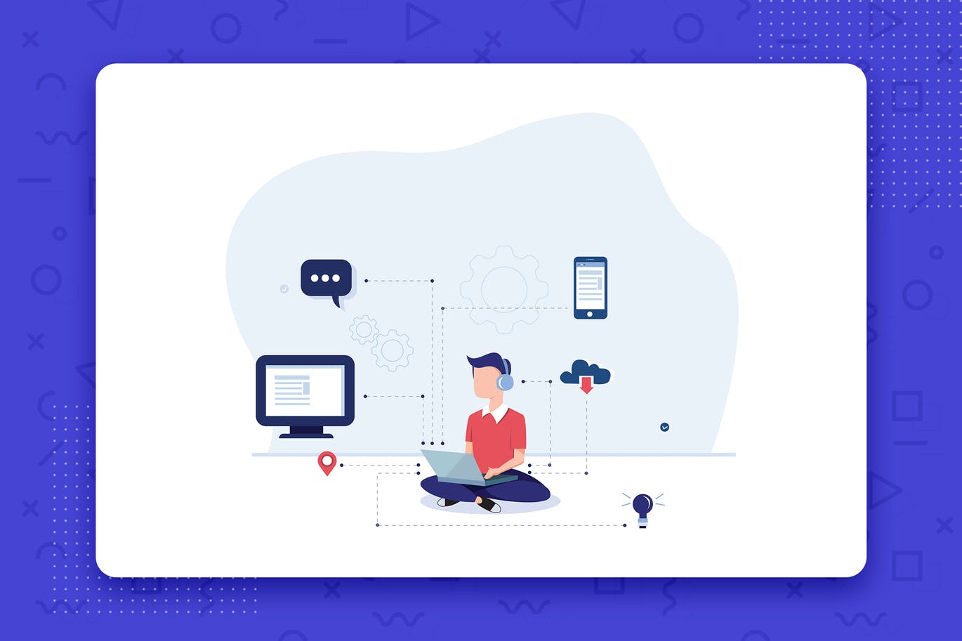 物联网智能设备矢量概念插画素材 Internet of things illustration of smart devices