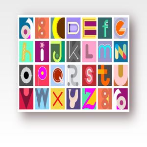 创意装饰英文字母矢量设计素材 Font Design & Seamless Background