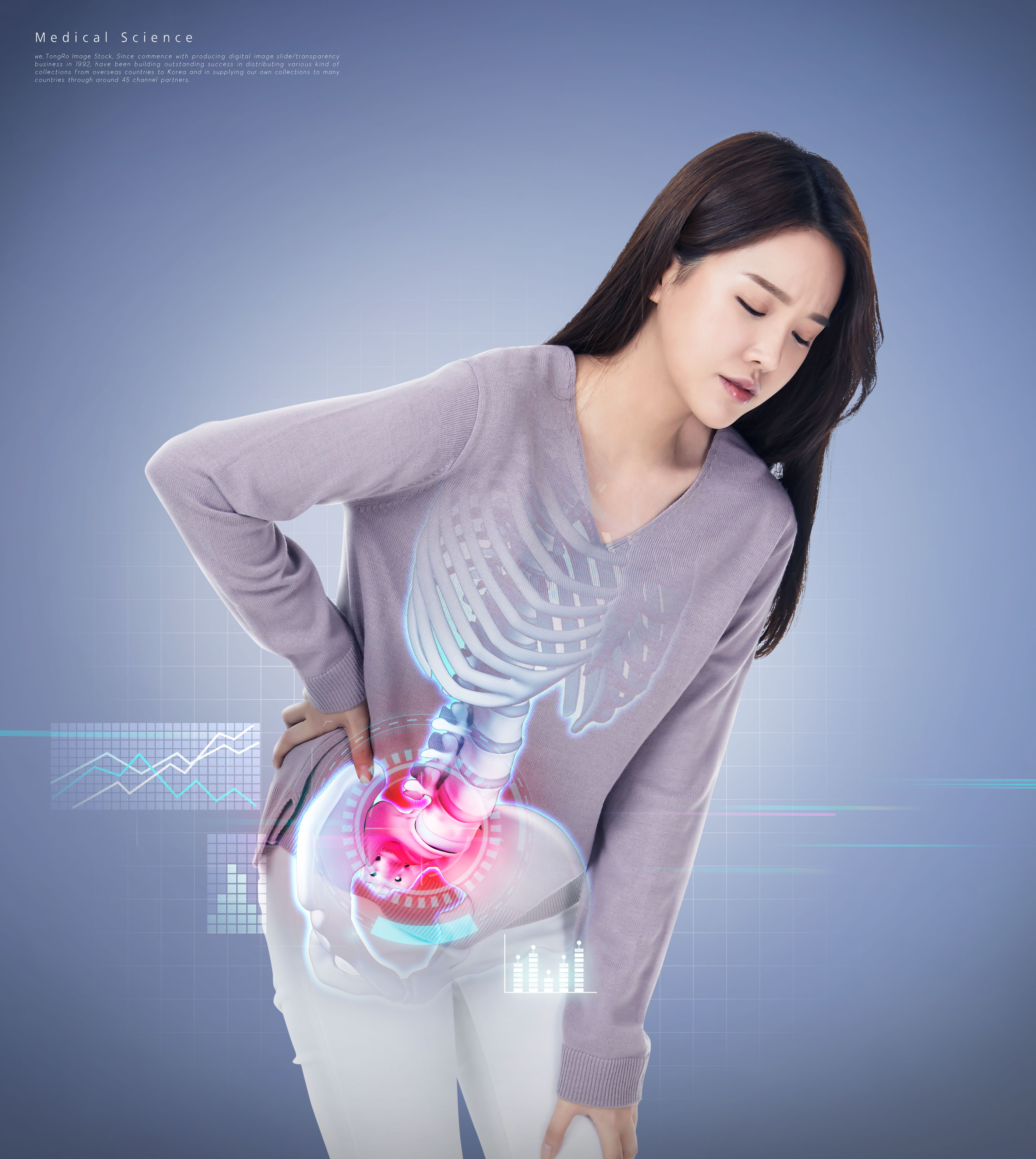 腰部关节医学主题海报psd模板