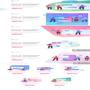 一流设计素材网下午茶：插画风格的商业网站主题模板插画素材下载 [Sketch]