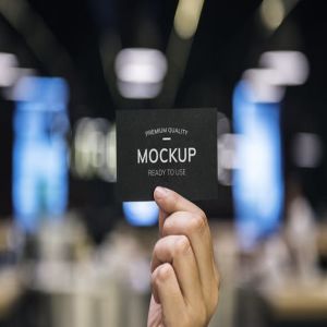 手持实景企业名片设计样机 Business card design Mockup插图2