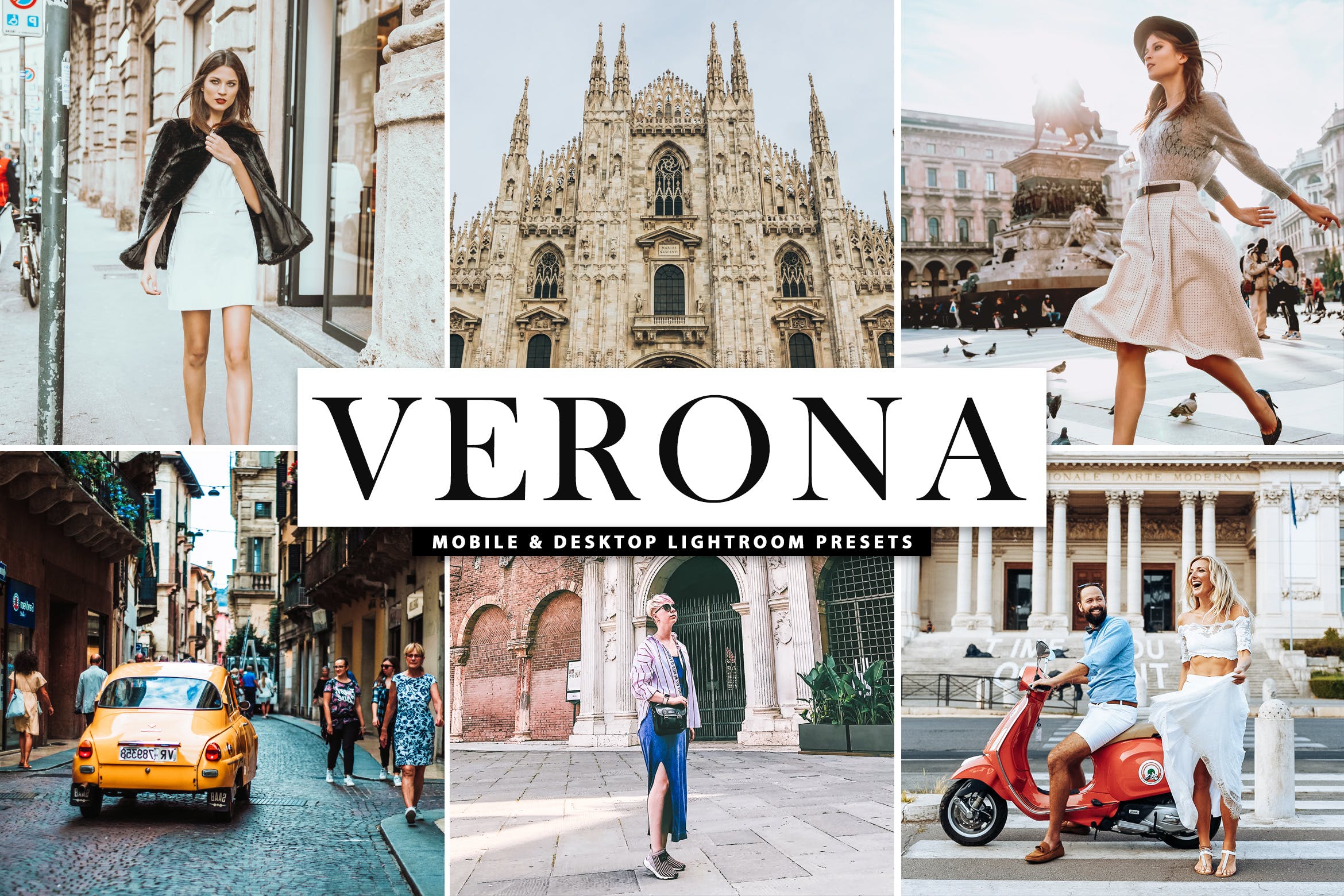 旅游街景拍摄后期处理暖色系调色LR预设 Verona Mobile & Desktop Lightroom Presets