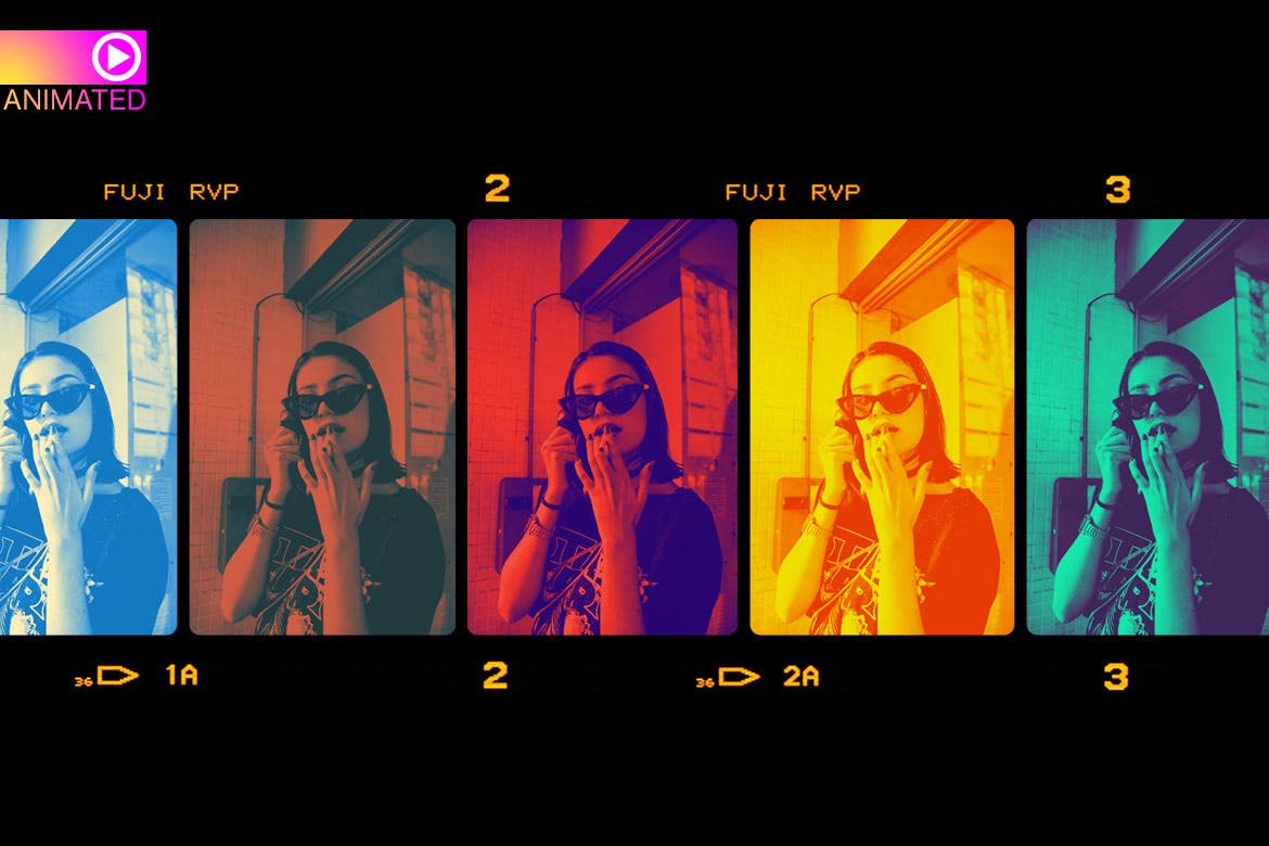 双色视差3D动画PS动作 Animated 3D Parallax Duoton Action