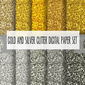 10款金银色调闪光纹理 10 gold and silver glitter textures