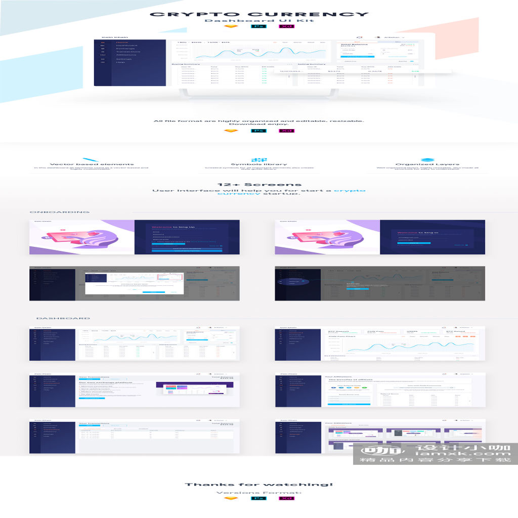 一流设计素材网下午茶：区块链技术管理后台UI KIT下载[PSD,Sketch,XD]