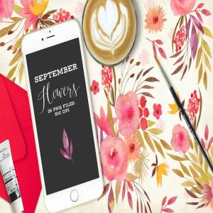 九月花手工花卉剪贴画 September Flowers