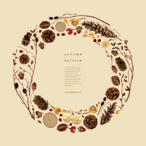 秋收季节野果图案背景psd素材