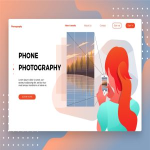 手机投影技术网站 Banner&着陆页模板 Photography Phone-Banner & Landing Page