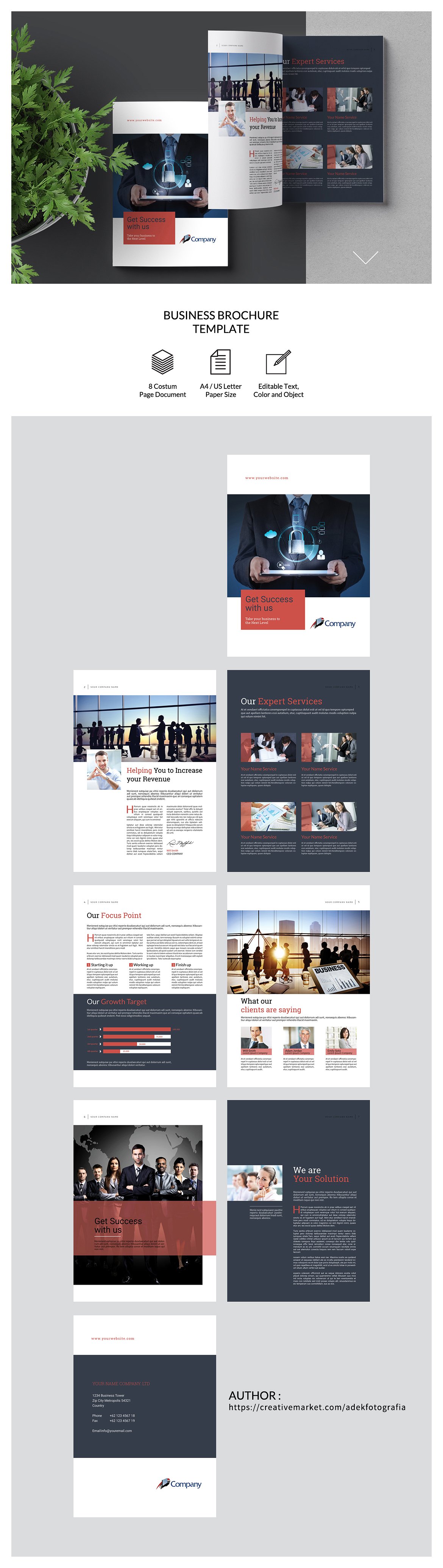 大气特色商务企业画册模板下载indd