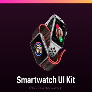 智能手表屏幕界面设计UI工具包 Smartwatch UI Kit for AdobeXD