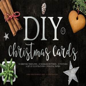 圣诞节贺卡DIY设计素材包v3 DIY Christmas Cards v3