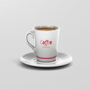 高品质的咖啡马克杯样机展示模板 Coffee Cup Mockup – Cone Shape