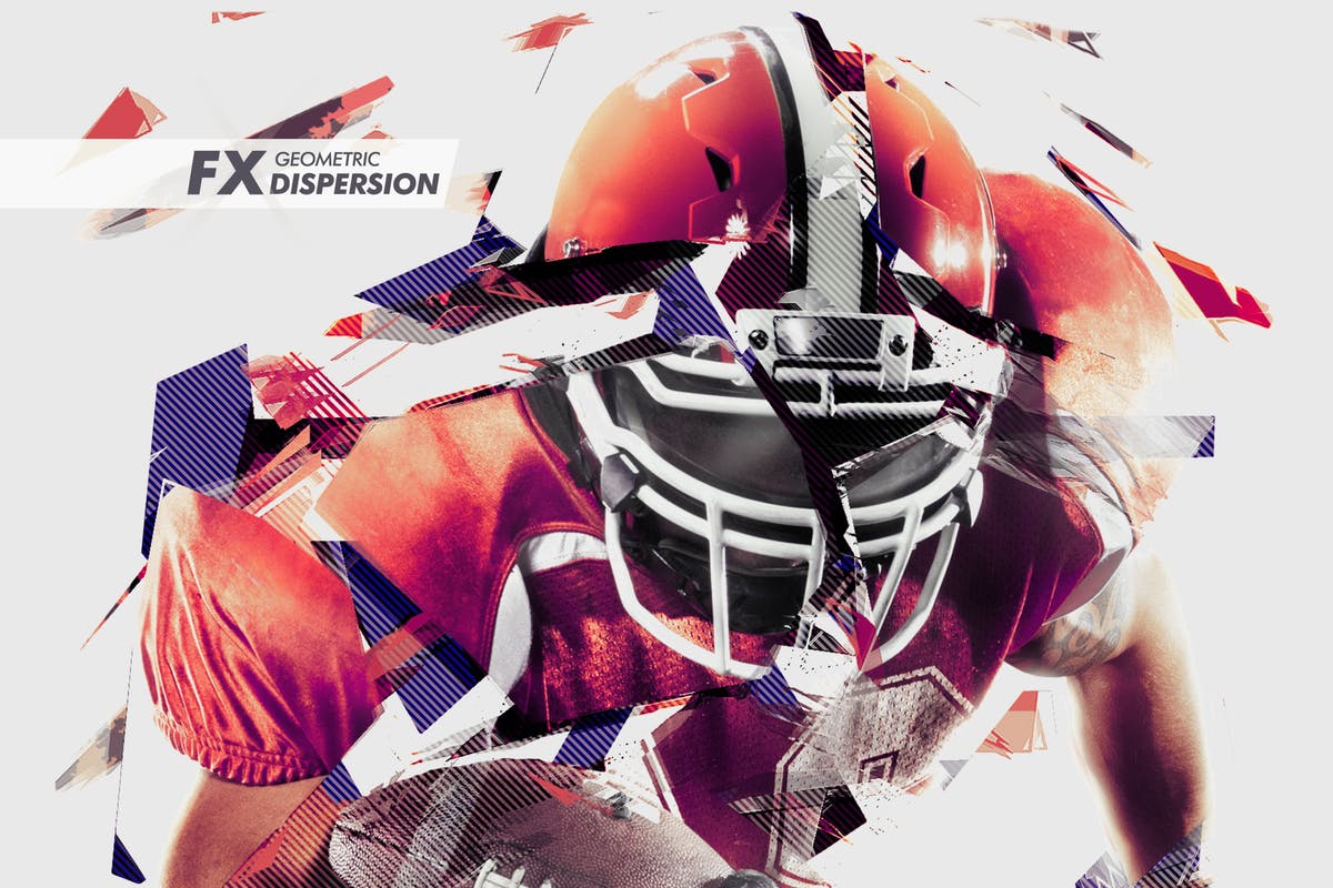 时尚几何低多边形色散照片效果PS动作 Geometric Dispersion FX Photoshop Add/On Extension