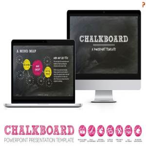 极力推荐：酷黑黑板背景 PPT 幻灯片模板 Chalkboard PPT Presentation Template