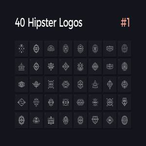 40个复古时尚潮人徽标模板V.1 40 Hipster Logos Vol. 1插图1