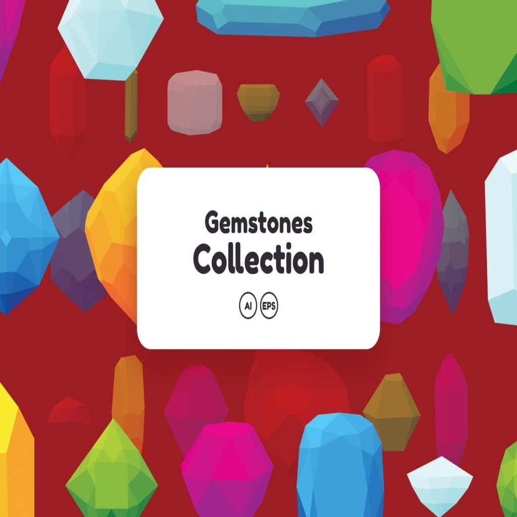 50 彩色宝石钻石图案矢量背景素材gemstones Collection 一流设计网