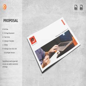 A4尺寸高端时尚的商务提案画册楼书杂志手册设计模板