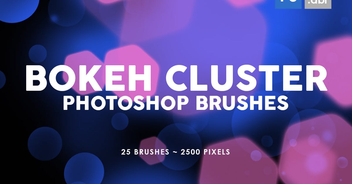 25个梦幻散景背景PS图案印章笔刷 25 Bokeh Cluster Photoshop Stamp Brushes