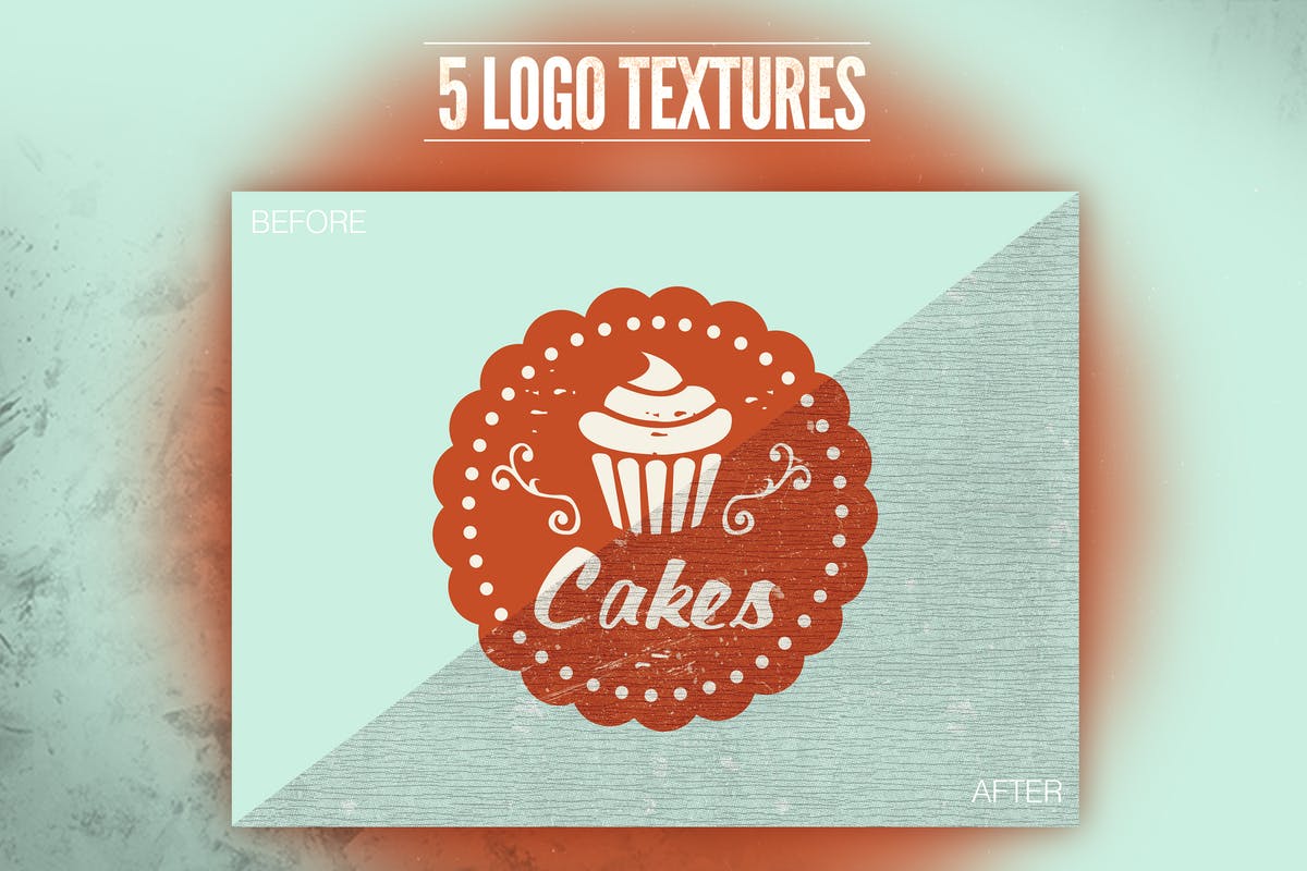 5款复古怀旧徽标Logo纹理素材 Vintage Old Logo Texture