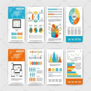 信息图表风格小册子模板 Set of Infographic brochures