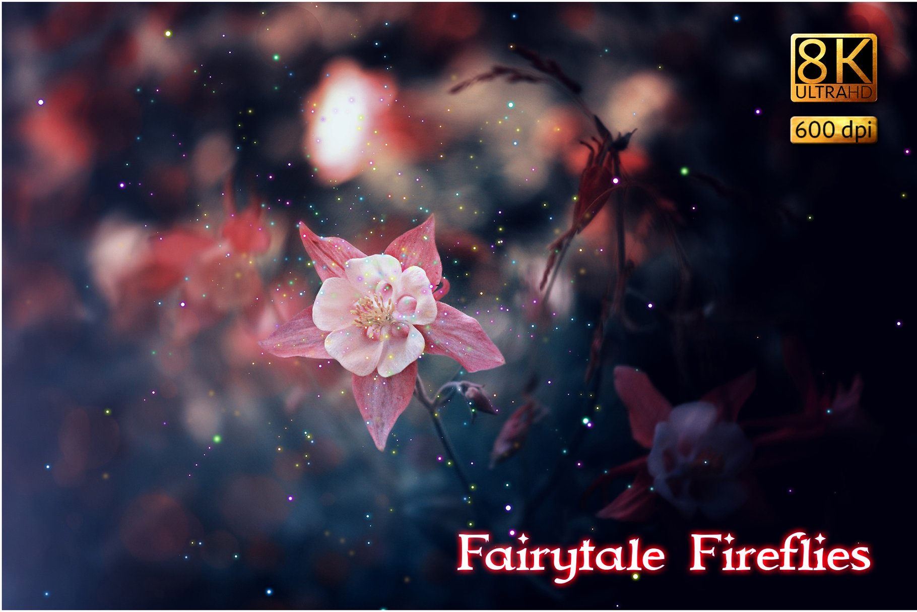 8K超高清童话萤火虫覆盖图层 8K Fairytale Fireflies Overlays