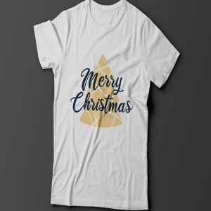 圣诞树矢量插画圣诞节主题T恤印花设计模板 Merry Christmas T-Shirt. Vector Print, Tree SVG插图3