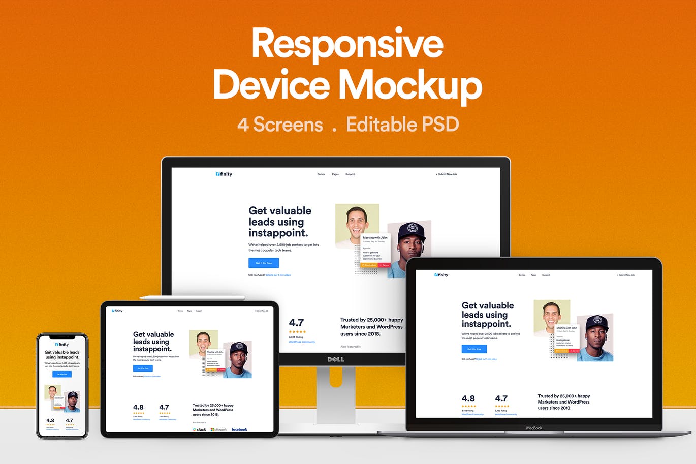 响应式网站设计效果图预览样机 Responsive Device Mockup 01