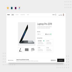 笔记本销售商品详情页网站页面UI设计模板 DailyUI.V8 Laptop Product Detail Page UI Website