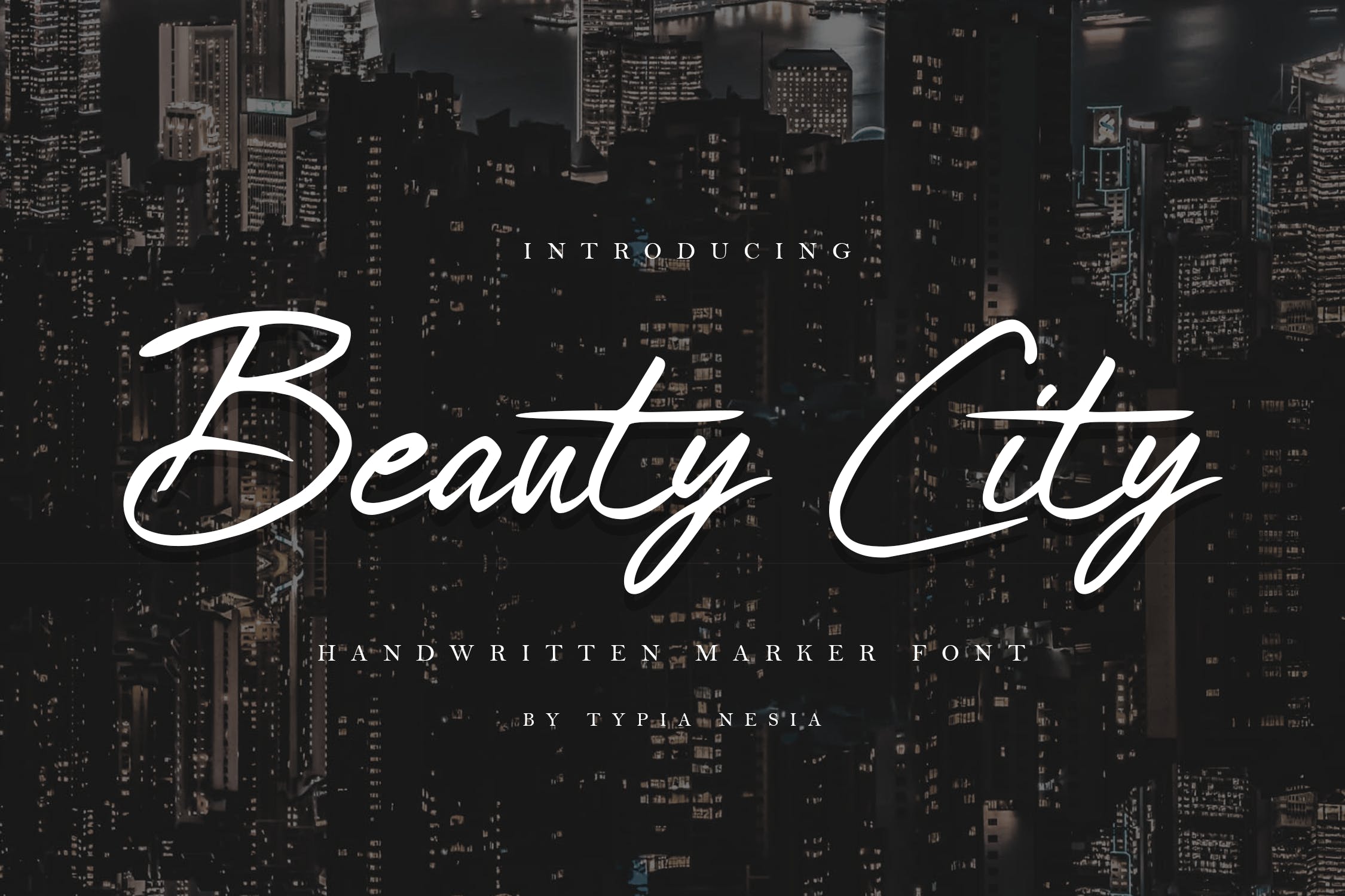 时尚英文手写草书字体下载 Beauty City