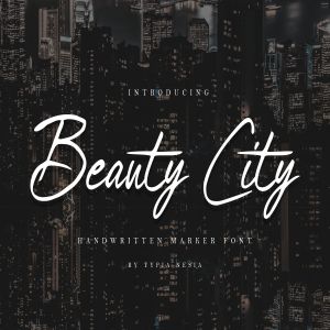 时尚英文手写草书字体下载 Beauty City