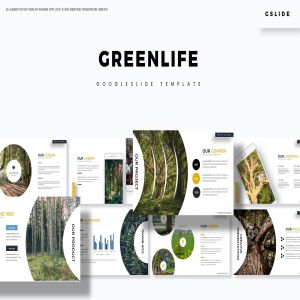 绿色大自然美丽风景主题谷歌幻灯片模板 Greenlife – Google Slides Template