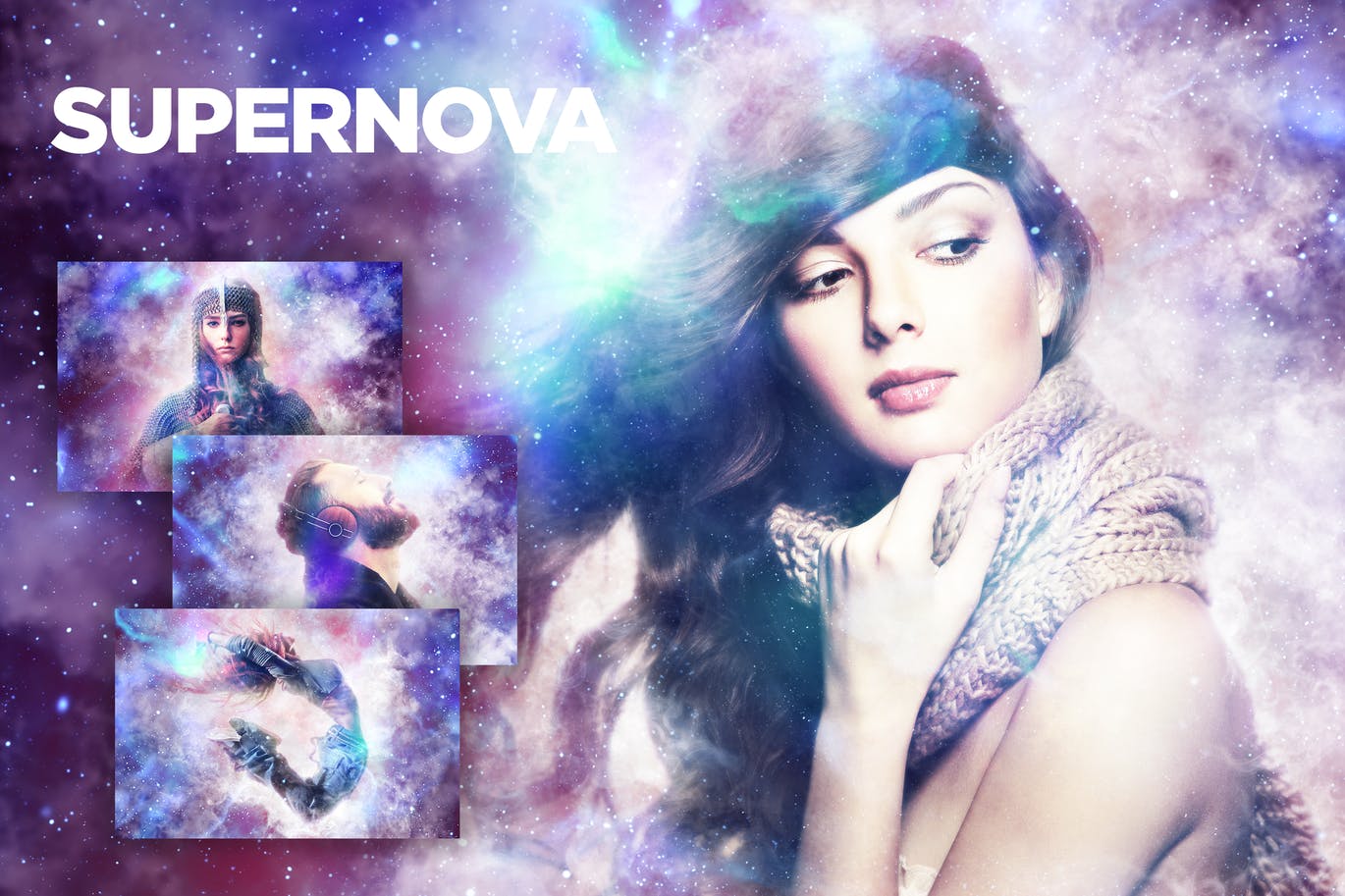 梦幻炫彩光环星云特效PS动作 Supernova CS4+ Photoshop Action