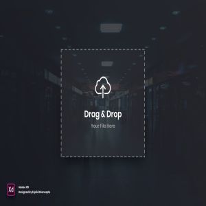 图像拖拽上传小部件UI界面设计 Drag Image Widget – Adobe XD
