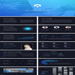 蓝色系免费ppt模板 “Aurora” free ppt template (blue)