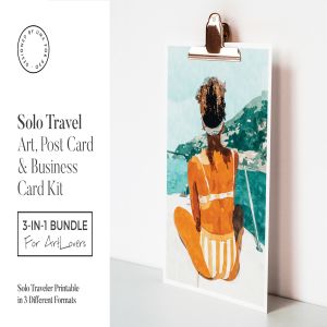 SOLO旅行者水彩插画办公文具设计套装 Solo Traveler Art & Stationary Kit插图1