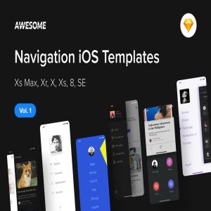 iOS手机应用导航栏菜单UI设计套件SKETCH素材v1 Awesome iOS UI Kit – Navigation Vol. 1 (Sketch)