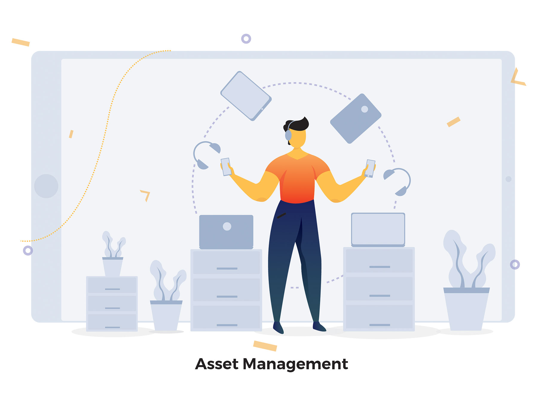 互联网CRM业务概念扁平化风格插画下载[Ai]