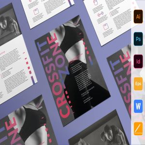 健身俱乐部/健身教练传单设计模板 Fitness Studio Flyer