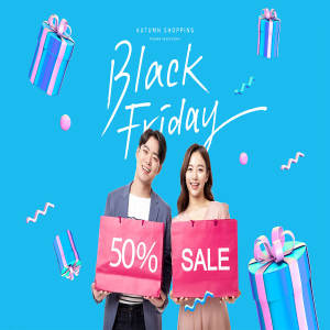 黑五海淘折扣促销活动广告海报模板