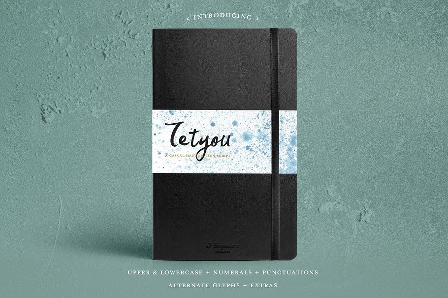 英文手写体字体+样机+笔刷 Tetyou Script + Mock up + Brushes