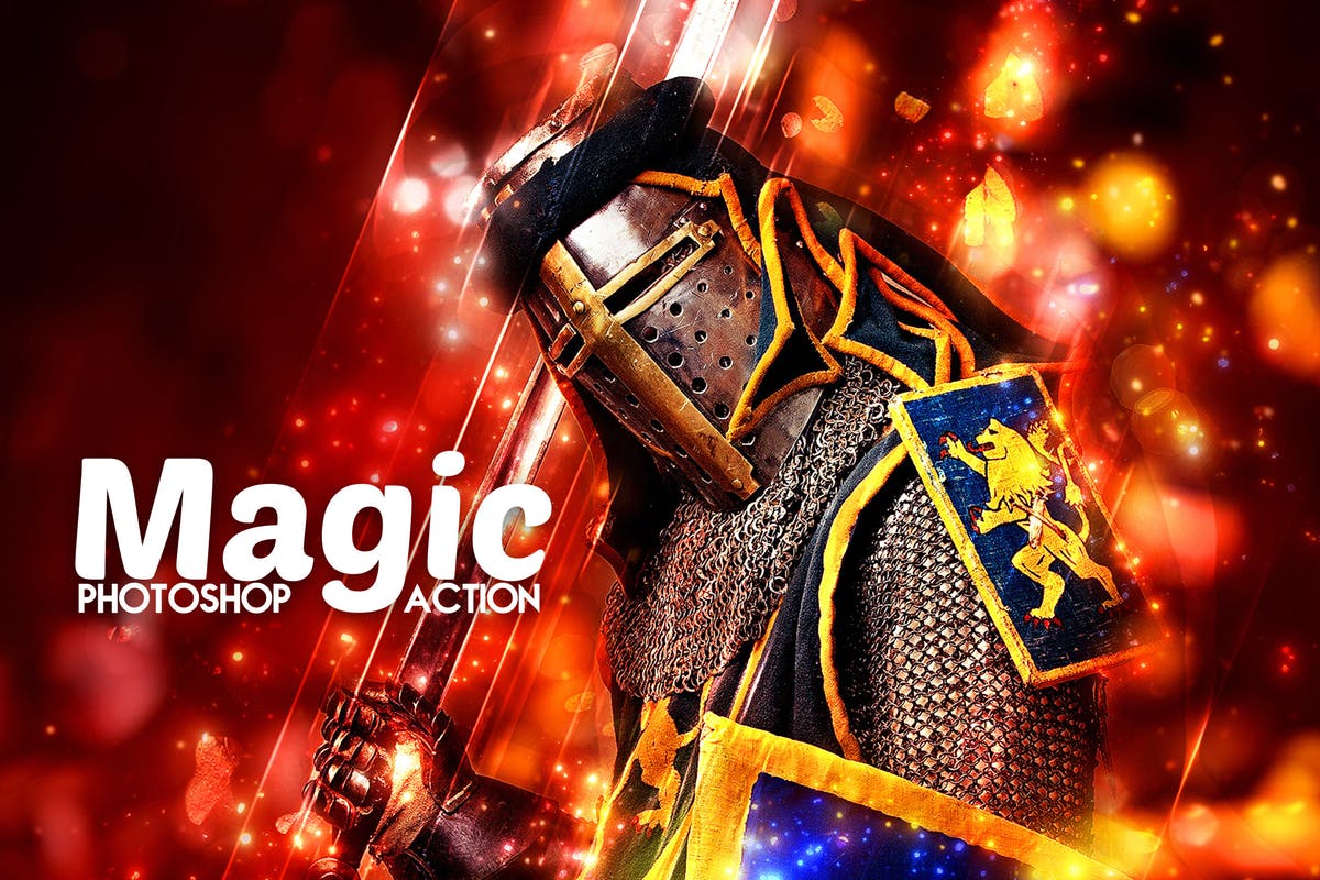 一款梦幻光线的人物照片特效PS动作 Magic Photoshop Action