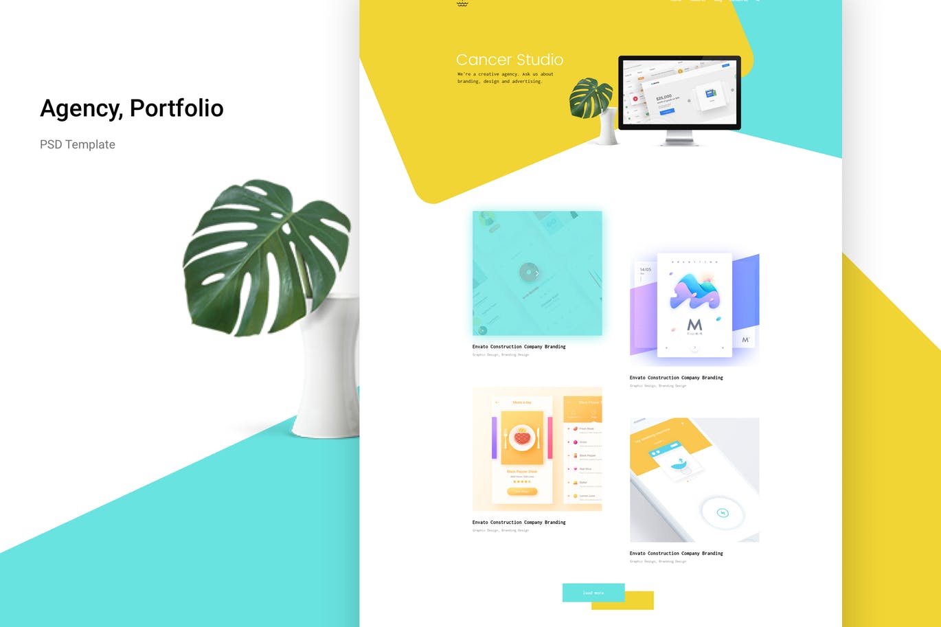创意产品设计展示网站设计PSD模板下载 Agency portfolio Psd Template