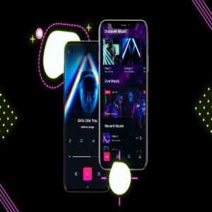 高质量霓虹灯风格iOS/Android手机样机模板 Neon IOS & Android插图4