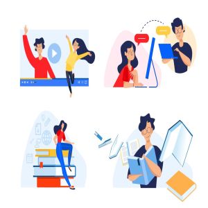 校园教育主题矢量概念插画 Set of education concepts